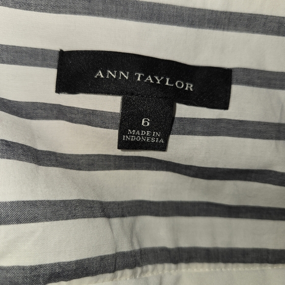 Ann Taylor Striped Pleated A-Line Mini Skirt - Size 6 - Nautical - Picture 10 of 11